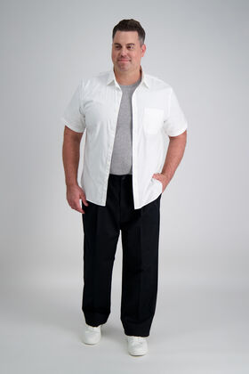 Men Chaps Performance Dress Pants 46x36 Classic Fit Flat Front Gray